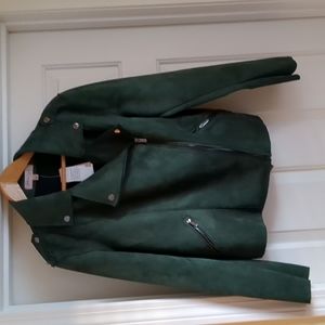 Forest Green Faux Suede Jacket